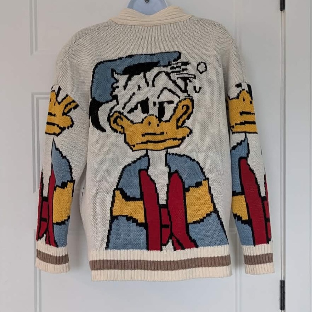 Donald Duck Graphic Cardigan Sweater | Oversized Knit | Disney Inspired | M/L - Picture 3 of 7